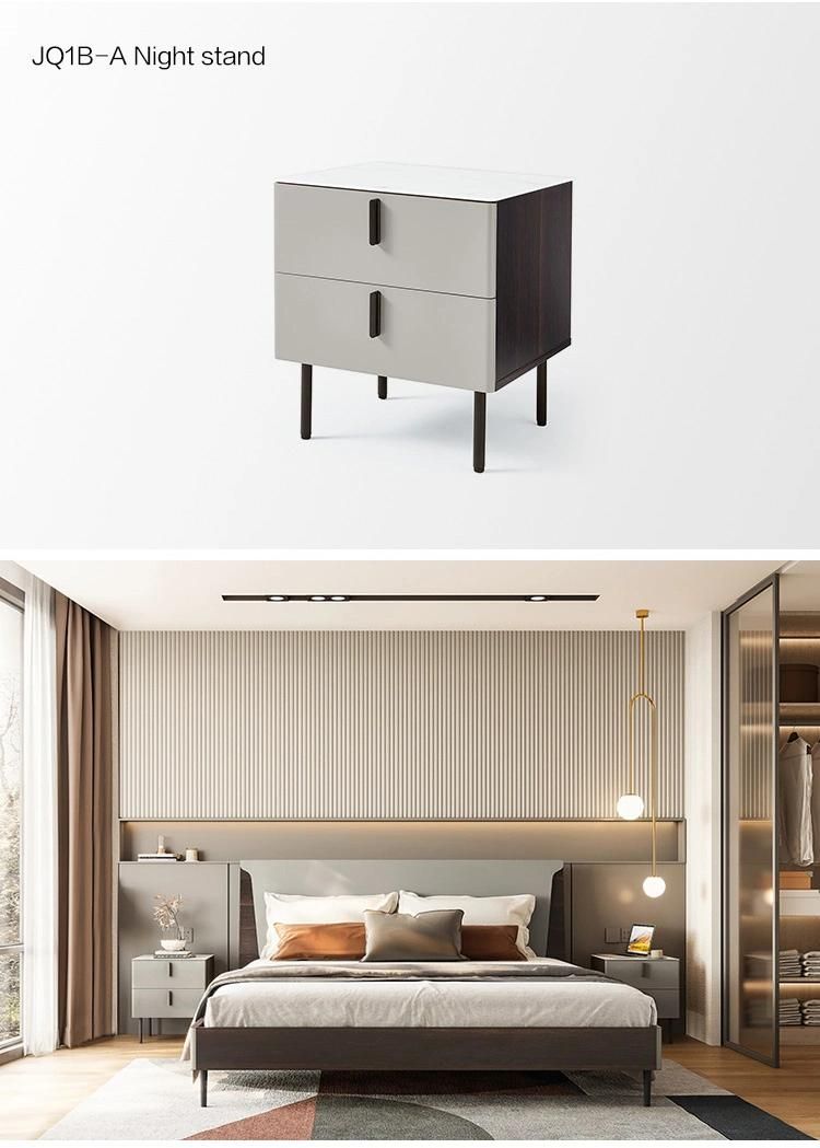 Linsy Wood King Bed Frame Bed Models with Storage Jq1a
