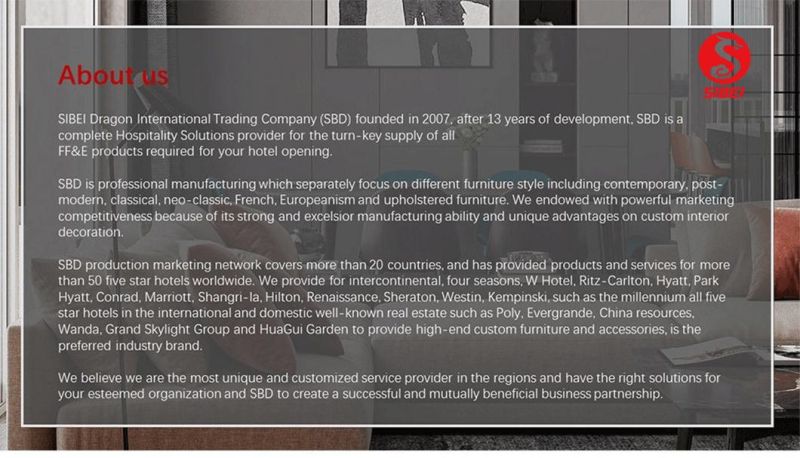Custom Made 5 Star Luxury Modern Hospitality Interior Room Hotel Bedroom Furniture