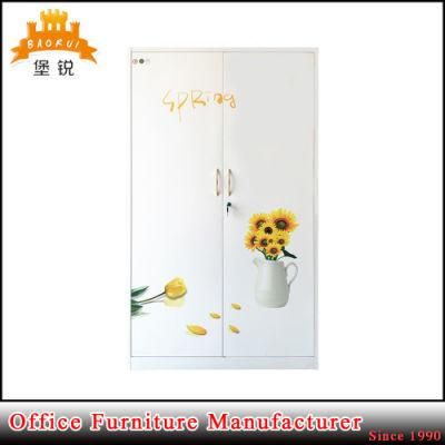 Fas-091 Metal Bedroom Furniture 2 Door Steel Almirah Wardrobe