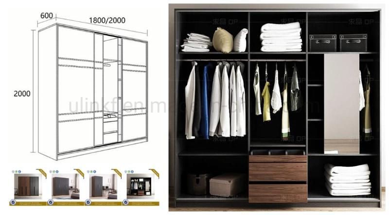 House Modern Design Wooden Living Room Bedroom Furniture Set Wood Closet Wardrobes