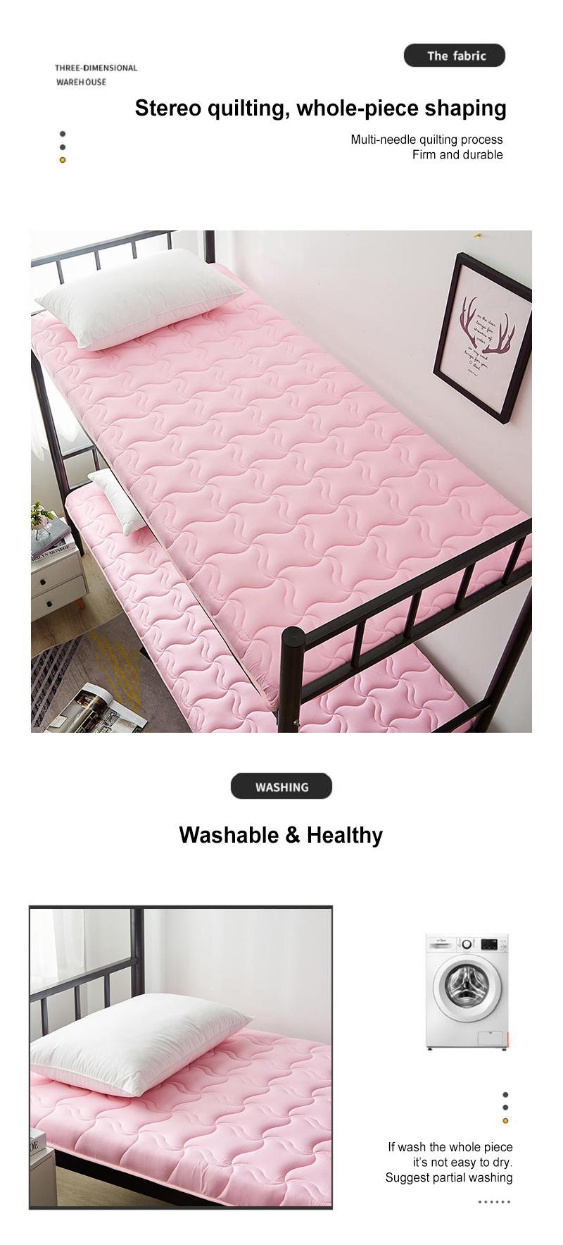 Camping Bed Quilted Pad Thin Portable Lightweight Comfortable Double