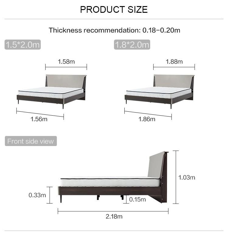 Linsy Wood King Bed Frame Bed Models with Storage Jq1a