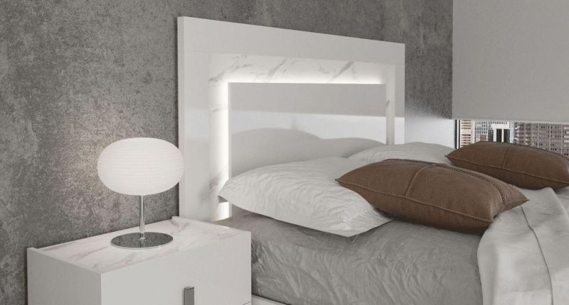 Nova Italian Style Bedroom Furniture Set Wooden Headboard Bedroom Set with LED Lights