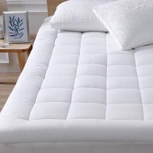 Cotton Cover Plush Pillow Top Down Alternative Microfiber Mattress Pad