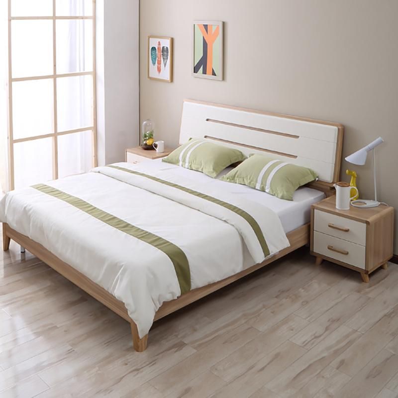 Economic Nordic Style Bedroom Furniture Set Beds Night Stand 2 Door Wardrobe