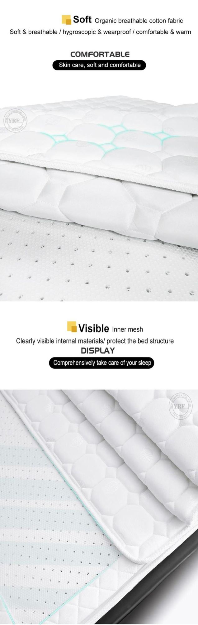 Travel Bedfoam Mattress Foldable Waterproof Fabric 8cm Single Bed