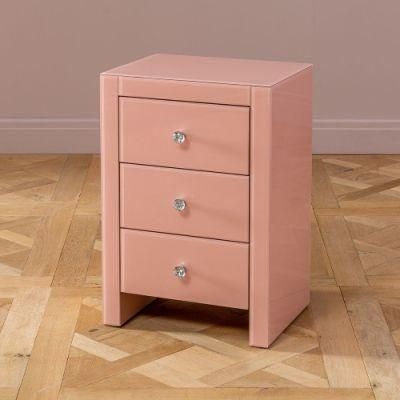Hot Sale Modern Pink Home Furniture Mirrored Nightstands