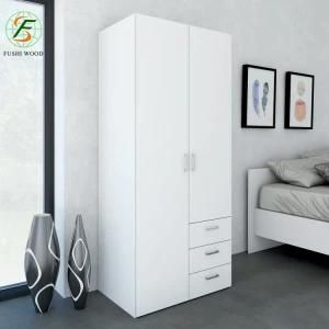 White Simple Design Almirah with 2 Doors and 3 Drawers