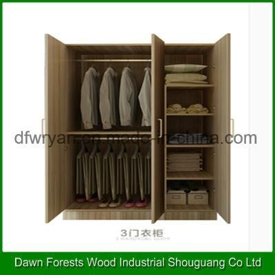 Three Doors Modern Design Closet Cabinet Bedroom Wardrobe