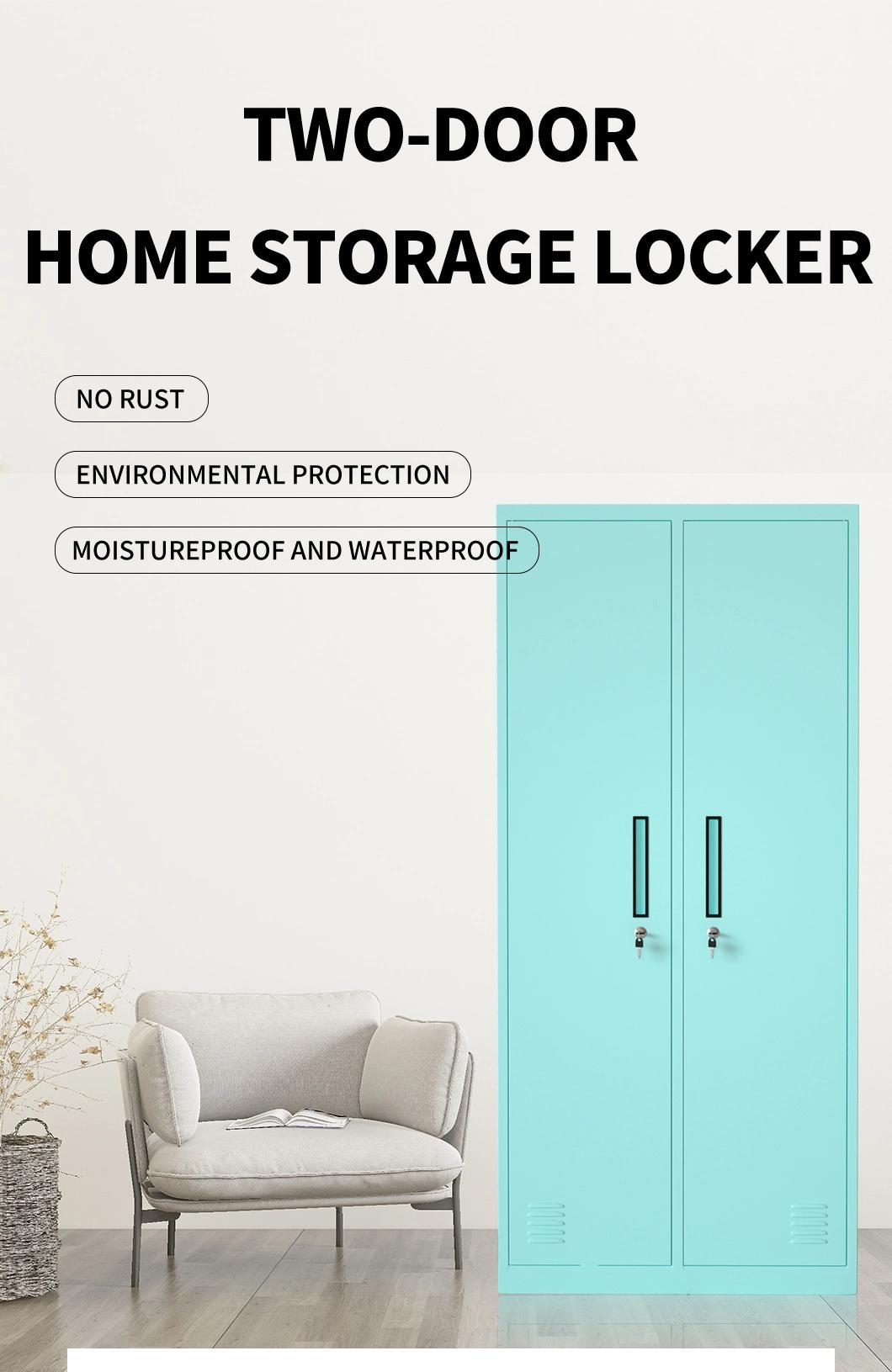 Bedroom Furniture White Clothes Storage Cabinet Metal Wardrobe Design