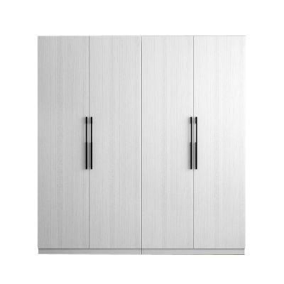 Simple Design Combination Bedroom Furniture Wooden White 4 Door Wardrobe