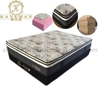 Euro Pillow Top Cooling Memory Foam Box Spring Mattress in Box