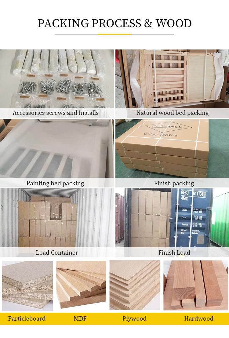 High Quality Europe Style Simple Design Wood Bunk Bed with Ladders Good Bed Furniture