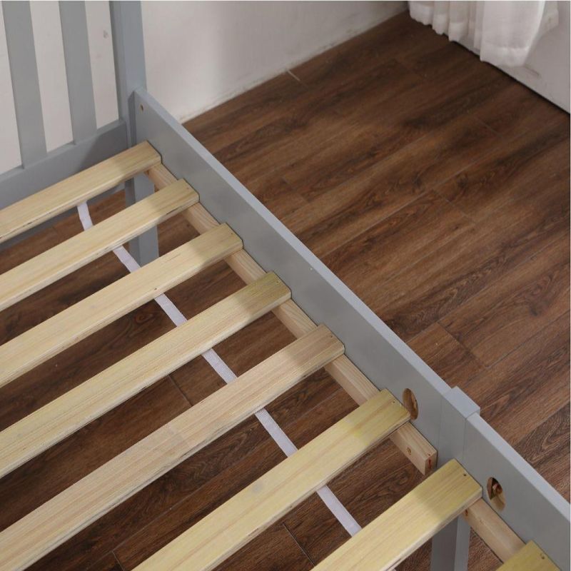 Bedroom Solid Wood Painted Grey Single Bed/Double Bed Child Bed K/D