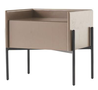 FL68 Night Stand /Eucalyptus Veneer / Steel Base Coating /Modern Furniture in Home in Hotel