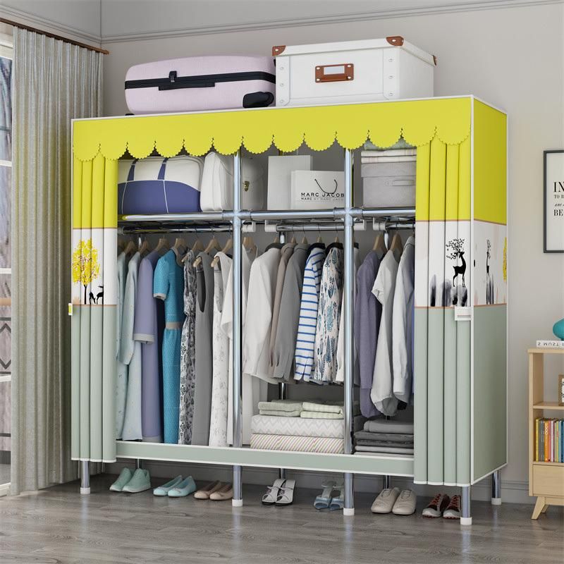 Hot Sales Simple and Economical Assembled Fabric Wardrobe