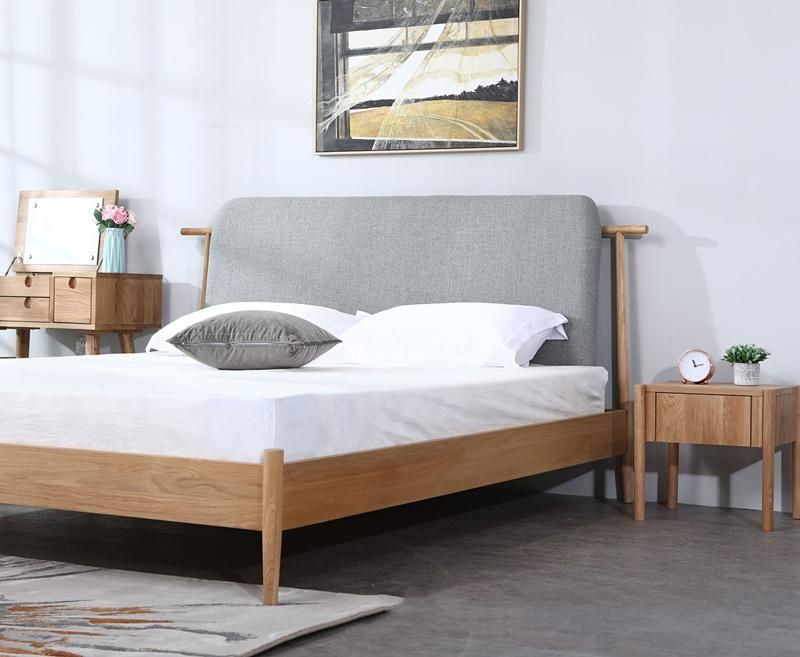 Solid Wood Oak Horn Bed Double Bed 0073