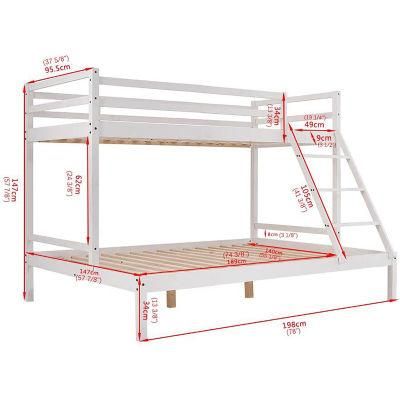 Double Layers Bed Child Twins Bunk Bed Frame Kids Original Solid Wood Bunk Beds with Stairs