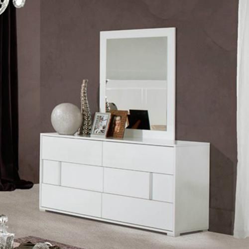 Nova High-End Contemporary Bedroom Dresser with Soft-Closing Drawers and Mirror