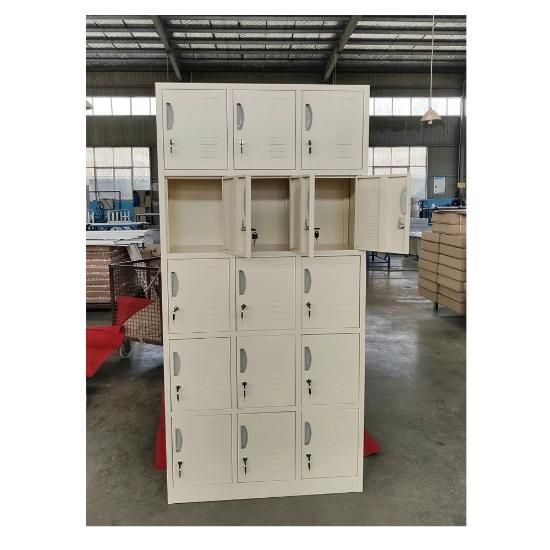 Fas-032 Gym School Storage Organizer Metal Staff Cabinet 15 Door Steel Locker