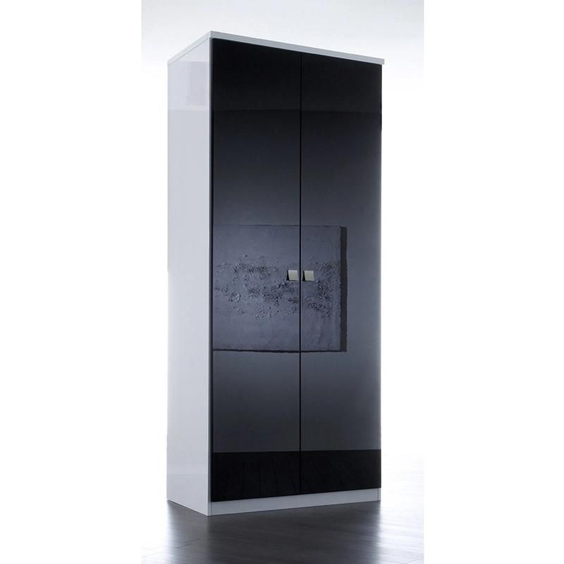 Nova Modern Home Furniture Melamine Bedroom Furniture Wooden Black Wardrobes