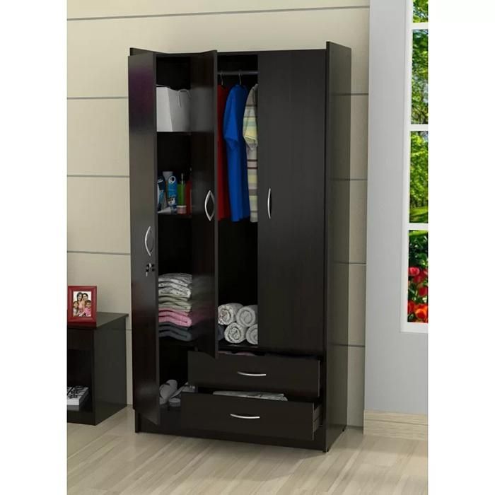 Simple Design Melamine Bedroom Wardrobe Furniture (HF-WF05132)