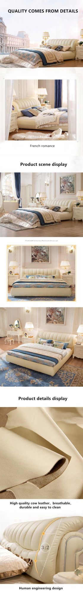 French Style Contracted Double King Bed 0174-2