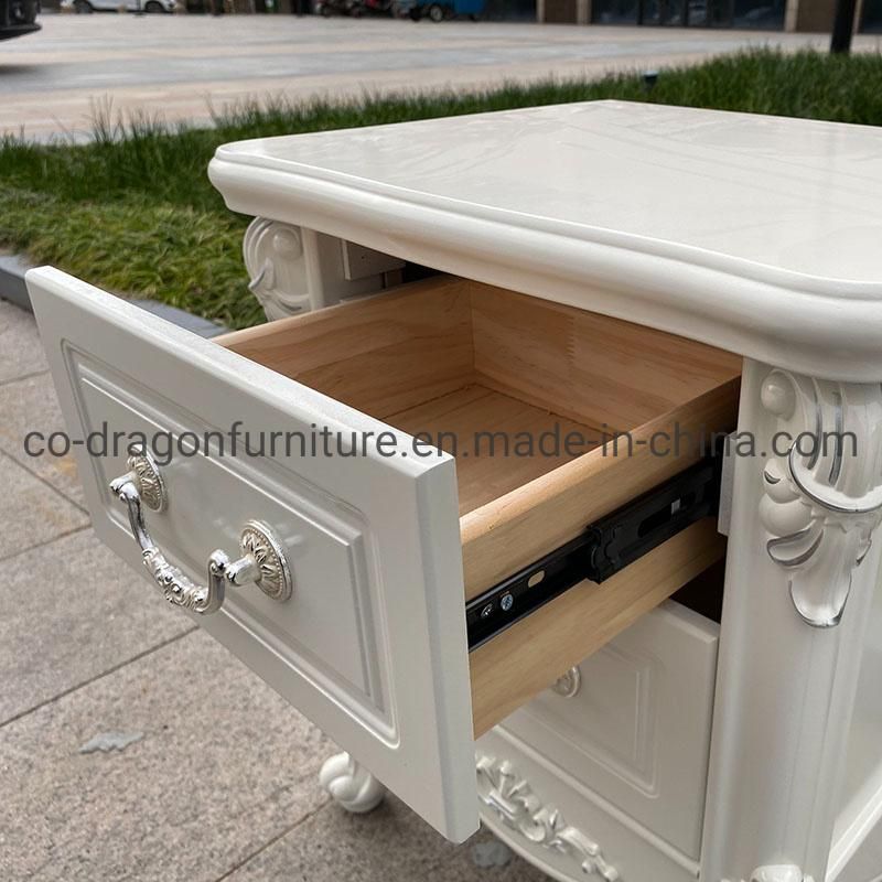 European Style Modern Bedroom Furniture Wooden Two Layers Nightstands Table