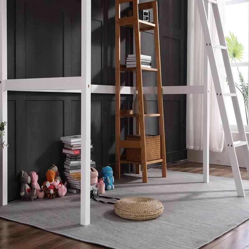 Modern Simple Family Bedroom Furniture Solid Wood Double High Foot Bed