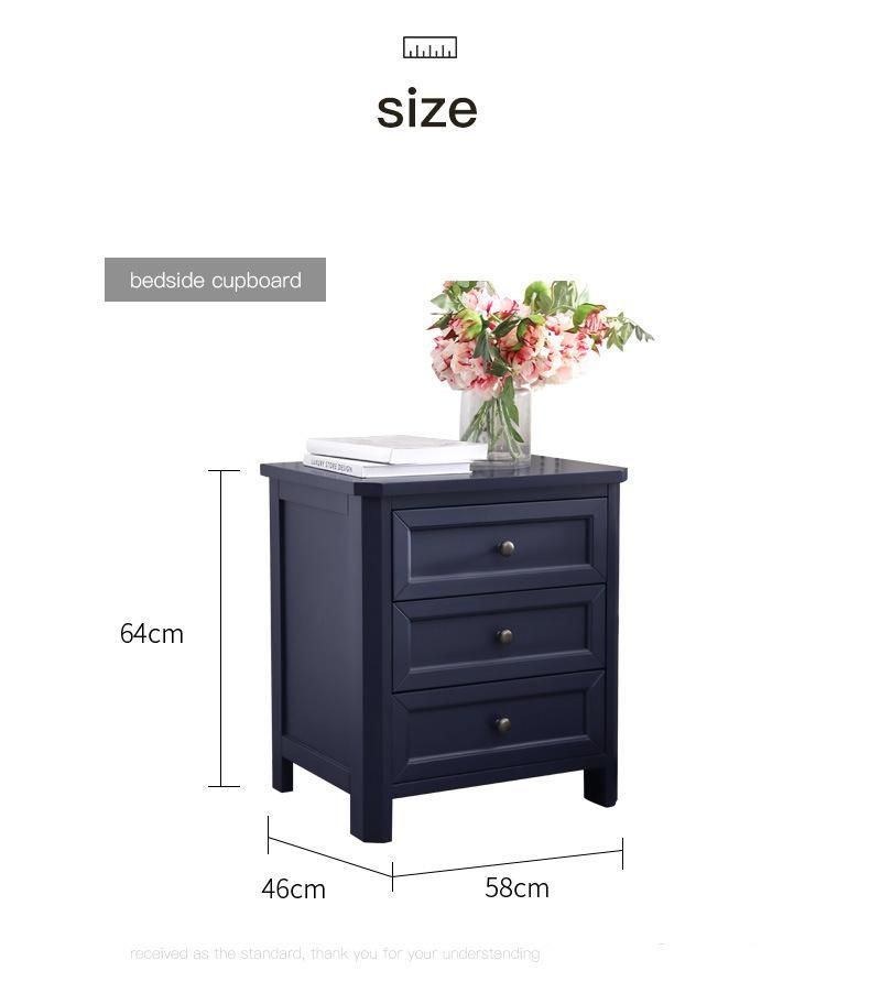 Furniture Modern Furniture Cabinet Living Room Furniture Home Furniture Bedroom Nightstand American Oak Mini Narrow Cabinet Blue All Solid Wood Bedside Table