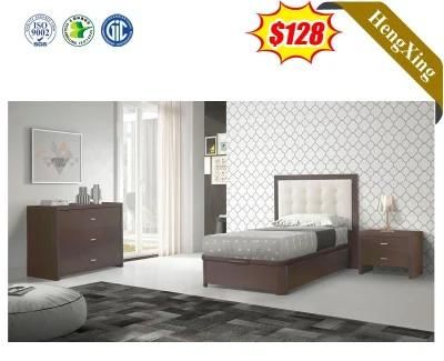 Modern Latest Designs MDF Bedroom Furniture Set Nordic Apartment Wooden Double Bed
