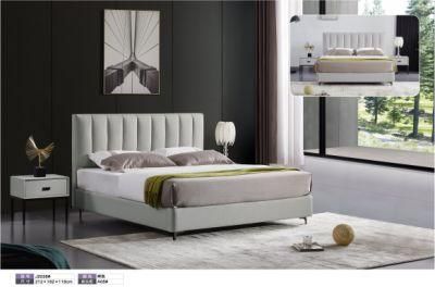Wholesale Modern Wooden Home Hotel Bedroom Furniture Bedroom Set Wall Sofa Double Bed Leather King Bed (UL-BEJ2038)