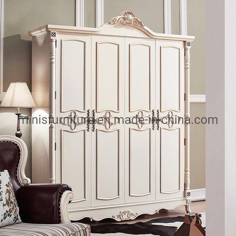 (M-CWD9) Home Bedroom Furniture Classic Vintage Four Doors Wardrobe
