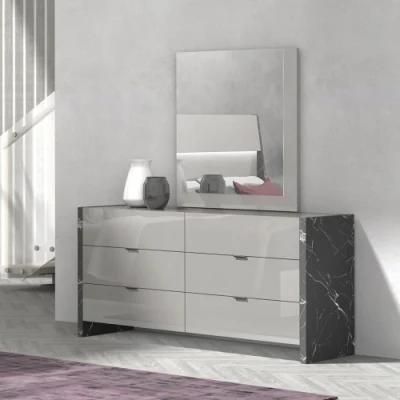 Nova Clean Lines and Neutral Colors Dresser Table with Rectangle Mirror