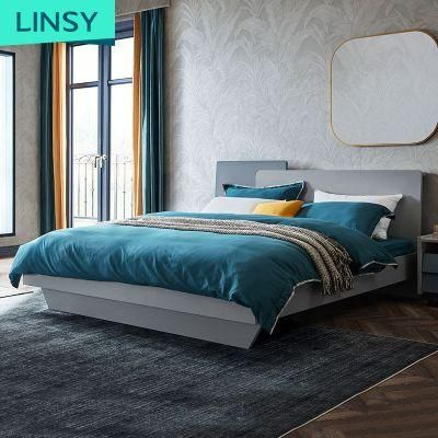 Linsy Wood Bedroom Furniture Nordic Wooden Kingsize Double Bed FT1a