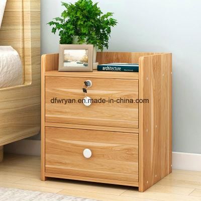 Bedroom Furniture Wooden Melamine Board Bedside Table Nightstand Drawer Cabinet