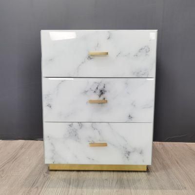 Widely Used Simple Style Home Furniture Glass Nightstand