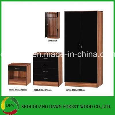 China Manufacturer Modern Home Furniture Black High Gloss Bedroom Sets