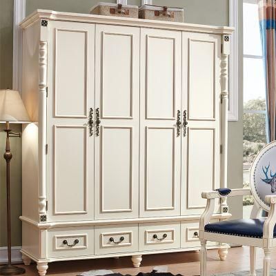 Nordic Retro Design off White Open Door Bedroom Wardrobe