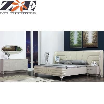 Foshan Modern MDF and Solid Wood Bedroom Furniture with Soft Headboard