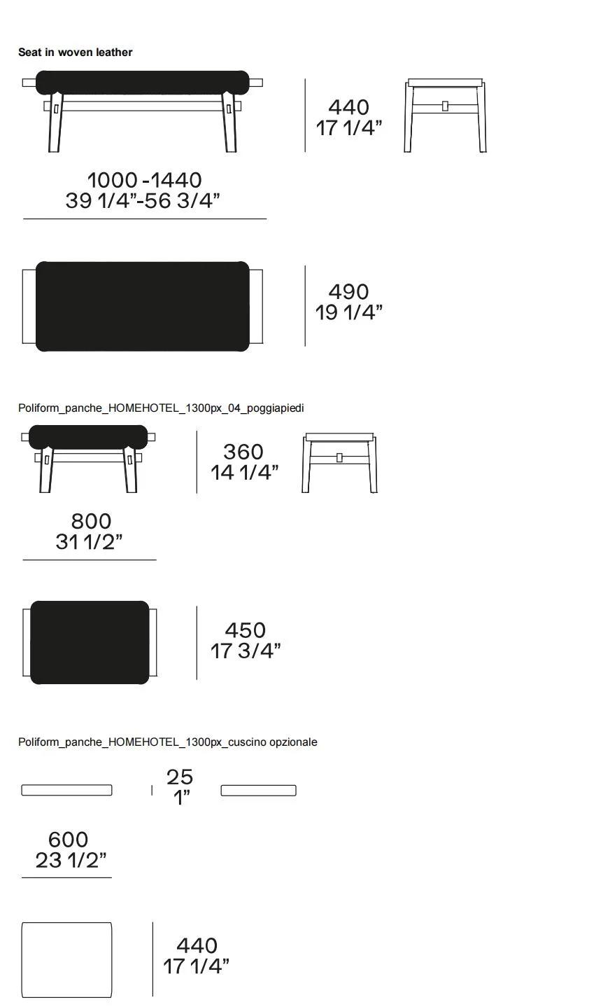 Home Hotel Bench, Latest Italian Design Bench in Bedroom or Living Room, Home Furniture Set and Hotel Furniture Custom-Made