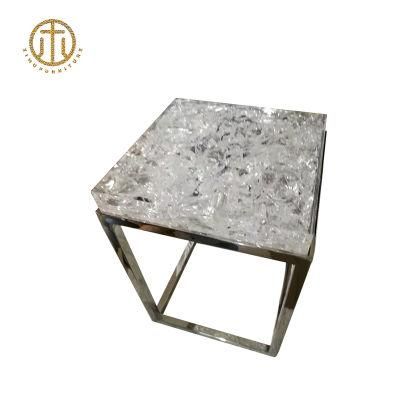 White Marble Metal Frame Modern Multifunctional Coffee Table
