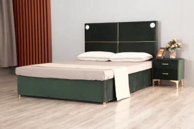 Huayang New Bedroom Furniture Modern Furniture Wooden Bed in King Fabric Bed