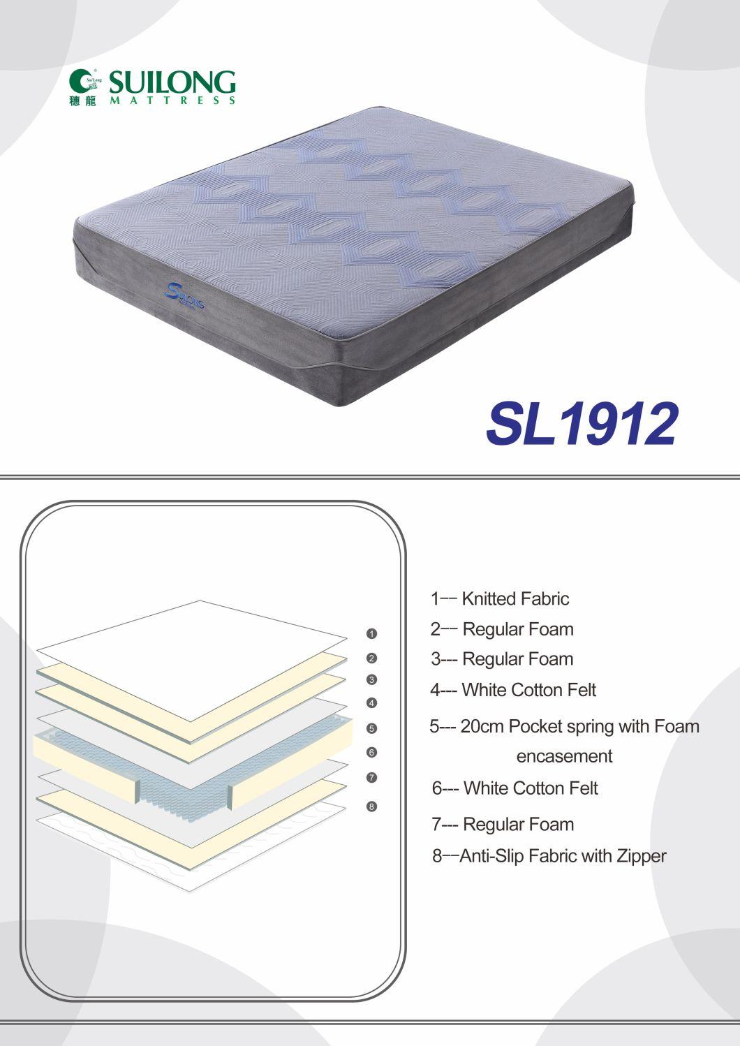 Comfortable Mattress Furniture Fabric Cover Pocket Spring Mattress