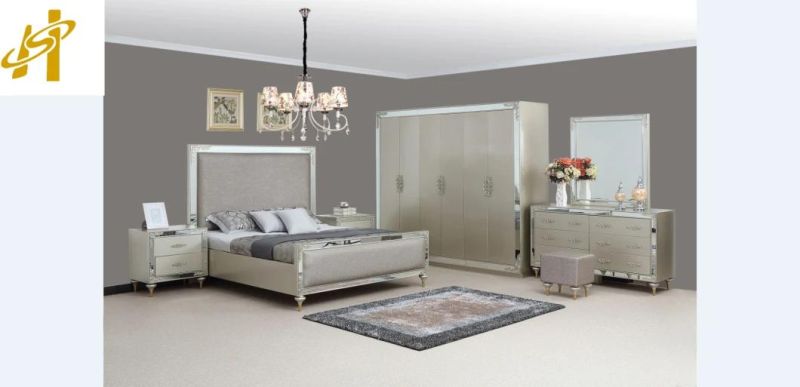 50% Discount Modern Champage Painting Color Bedroom Furniture Set for Home Furniture