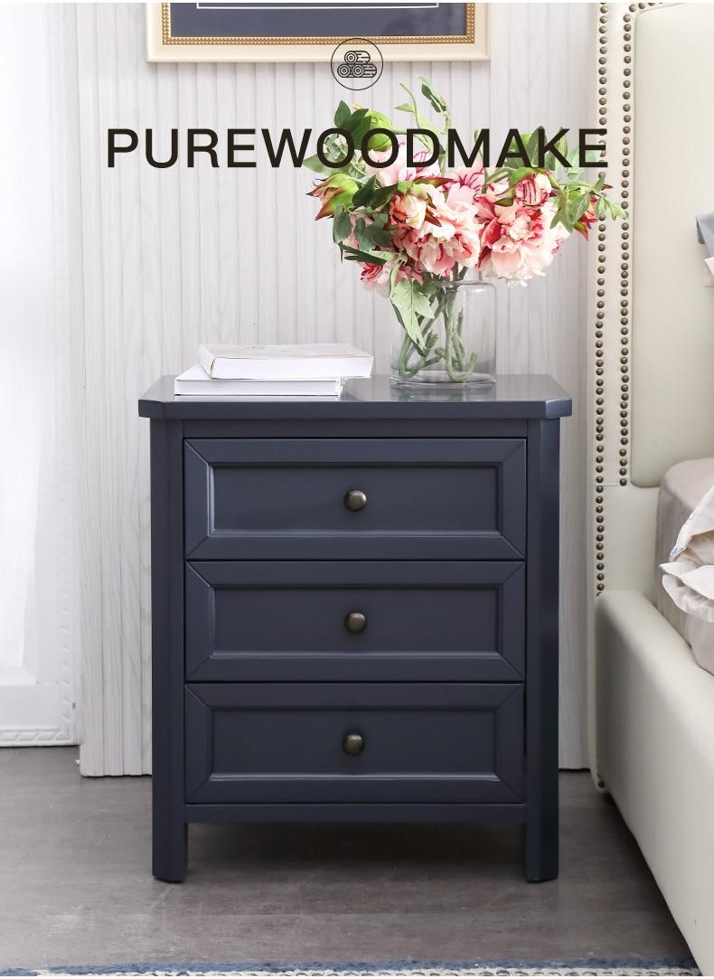 Furniture Modern Furniture Cabinet Living Room Furniture Home Furniture Bedroom Nightstand American Oak Mini Narrow Cabinet Blue All Solid Wood Bedside Table