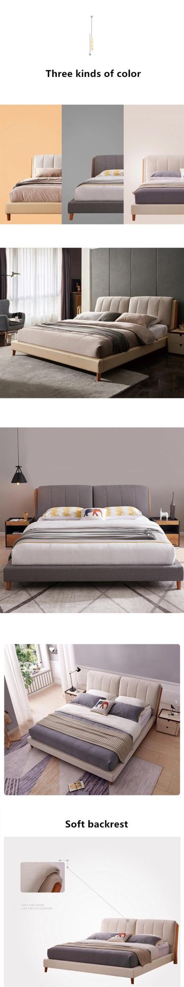 Nordic Simple Soft #Bed Master Bedroom #Furniture 0175