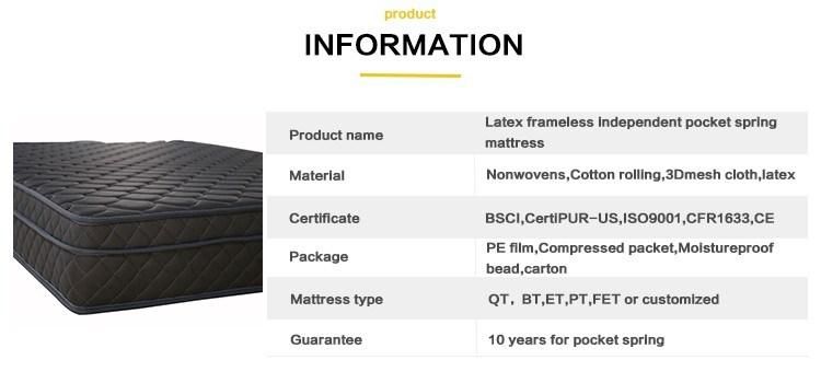 Modern Style China Double Nature Latex Floor Tatami Independent Pocket Spring Mattress From Manufacturer