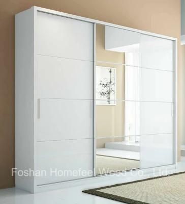 Mirror Wardrobe Armoire in Pure White (HF-R6UU8)