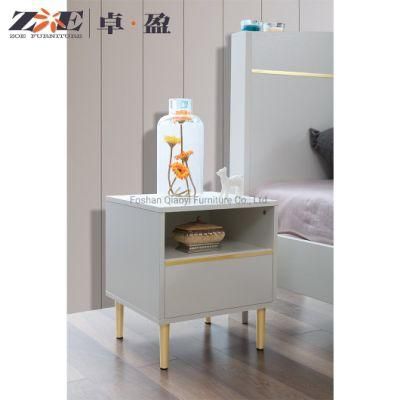 Modern Nordic Style MDF Bedside Table White Bedroom Night Stand Wooden Small Nightstands with 2 Drawer